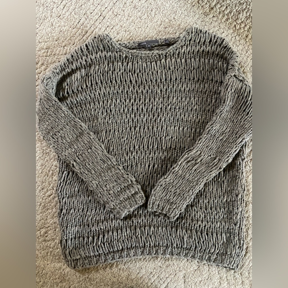 Vince Open Knit Gray Boatneck Sweater Wmn’s Sz XS